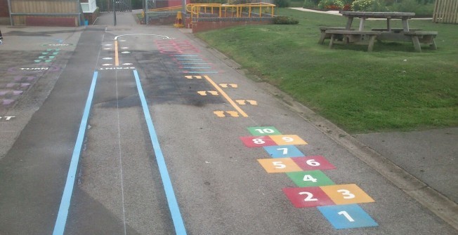 Thermoplastic Playground Hopscotch in Abbey Gate