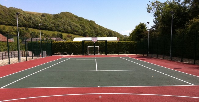 Colour Coating Basketball Courts in Abertridwr