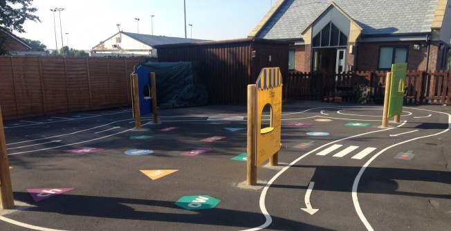 Installing Playground Wall Markings  in Abbey Green