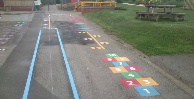 Thermoplastic Playground Hopscotch in Bridge End