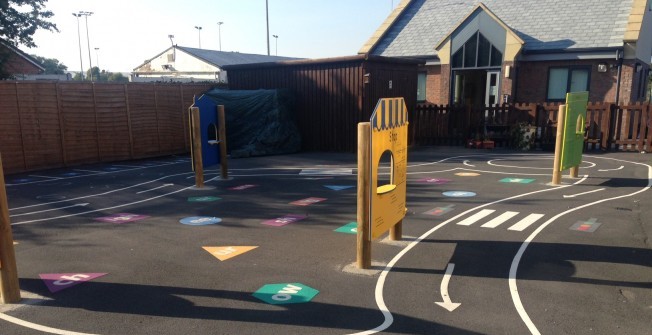 Installing Playground Wall Markings  in Broom Hill